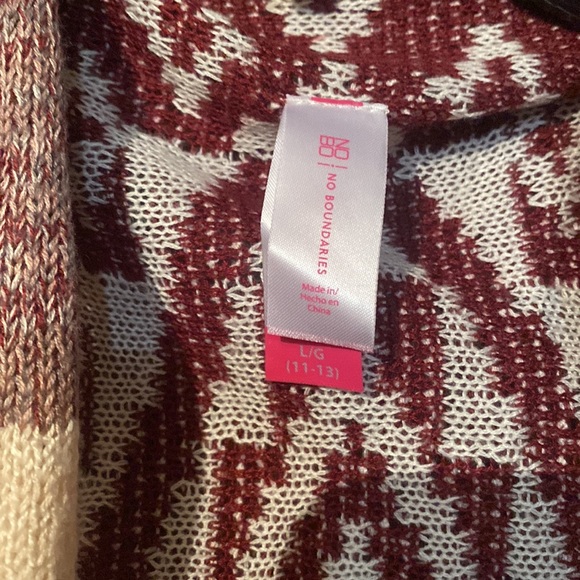 Maroon & cream cardigan - Picture 2 of 2